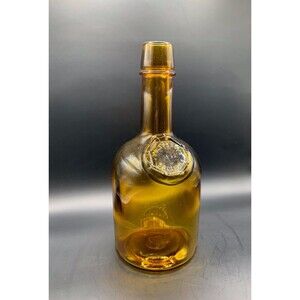 Wheaton NJ Collectible Amber Glass Bottle Bar Decanter Empty Brown
